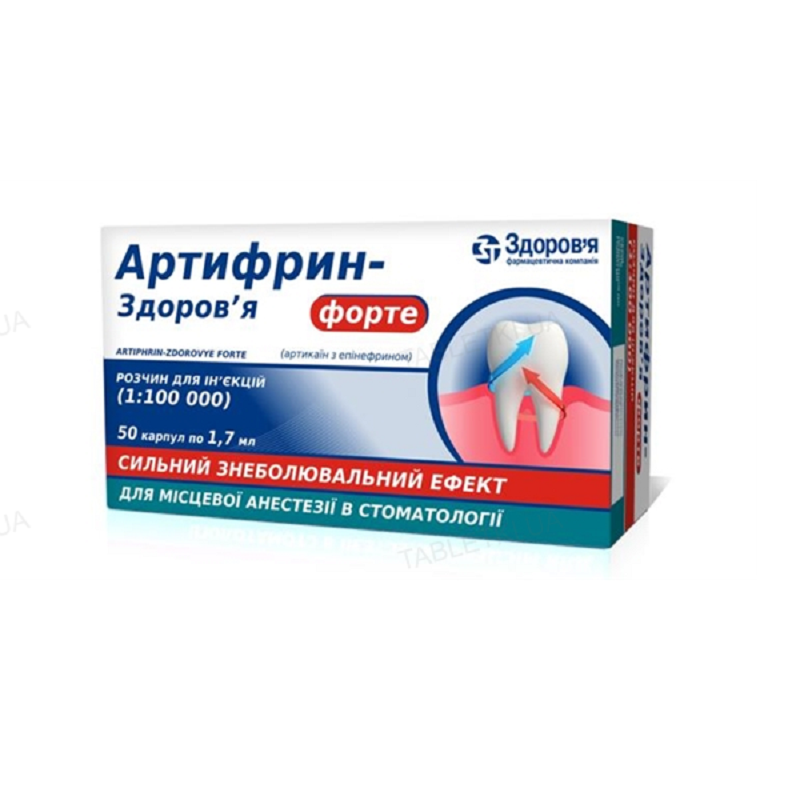 АРТИФРИН-ЗДОРОВ'Я ФОРТЕ розчин для ін'єкцій по 1,7 мл у карпулах № 10х5